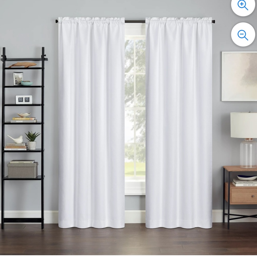 Eclipse 84 inch blackout curtains in white 2 Panels